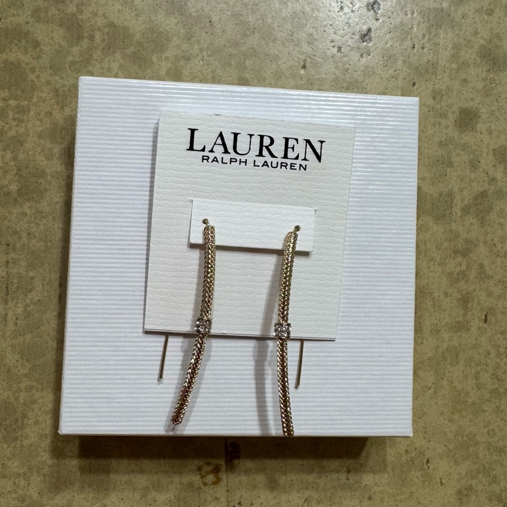 Lauren Ralph Lauren Gold Minimalist Bar Earrings